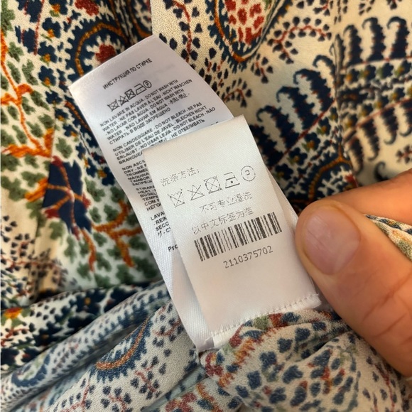 ETRO Mosaic Paisley White and Navy Print Tassel Long Sleeve Maxi Boho Dress - Picture 12 of 17